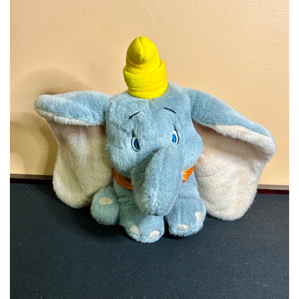 Disney Store Dumbo Plush 8" Stuffed Animal Elephant Grey Yellow Hat 12029-90531
